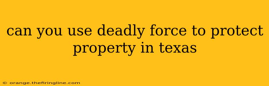 can you use deadly force to protect property in texas