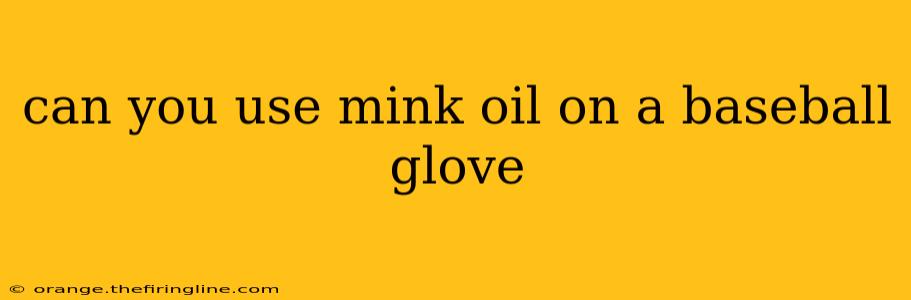 can you use mink oil on a baseball glove