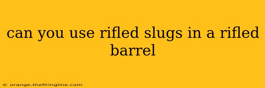 can you use rifled slugs in a rifled barrel