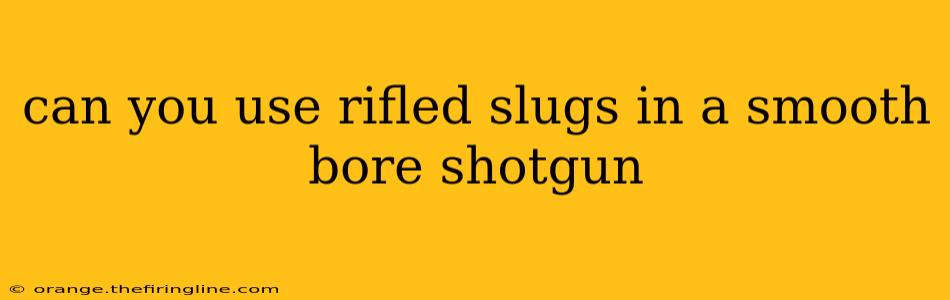 can you use rifled slugs in a smooth bore shotgun