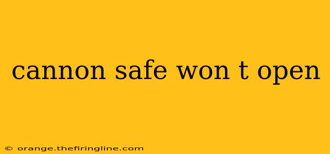 cannon safe won t open