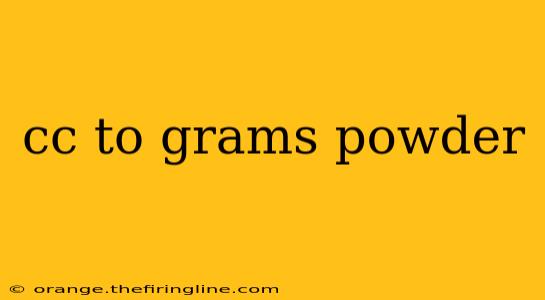 cc to grams powder