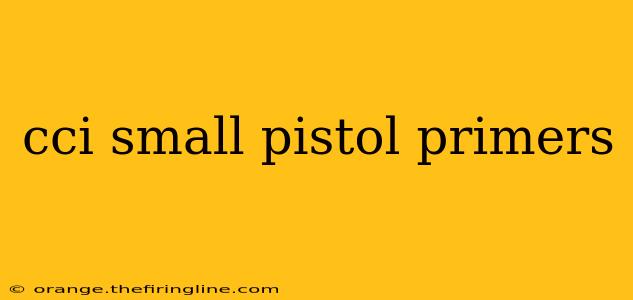 cci small pistol primers