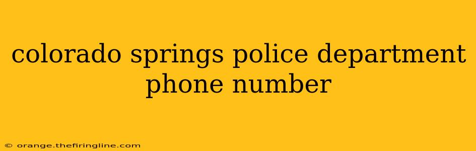 colorado springs police department phone number