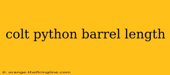 colt python barrel length