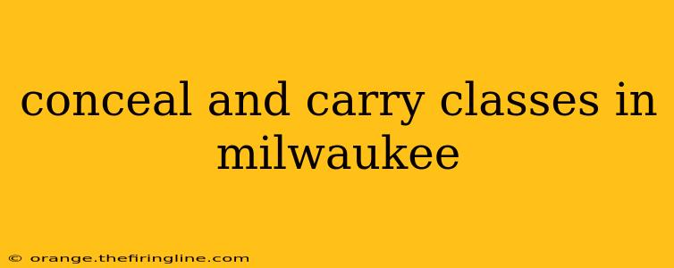 conceal and carry classes in milwaukee