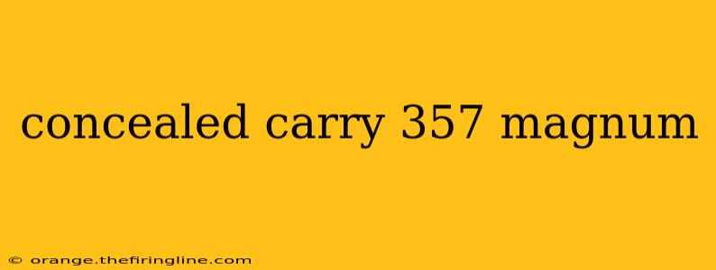 concealed carry 357 magnum