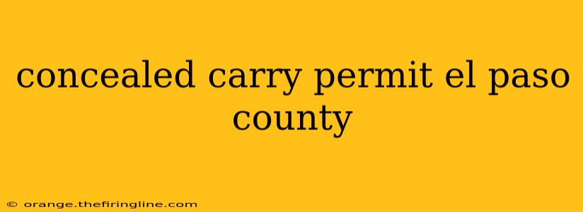 concealed carry permit el paso county