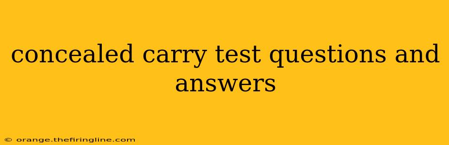 concealed carry test questions and answers