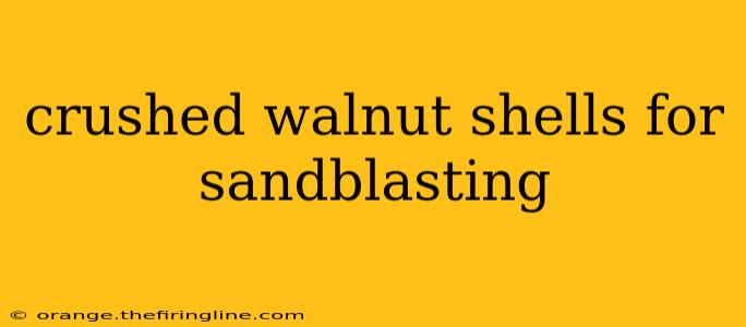 crushed walnut shells for sandblasting