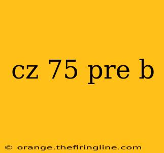 cz 75 pre b