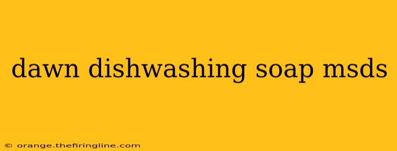 dawn dishwashing soap msds