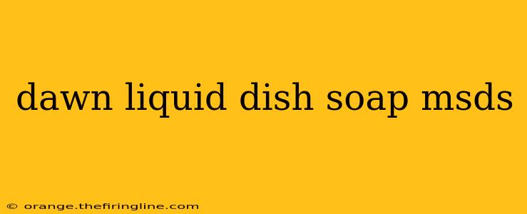 dawn liquid dish soap msds