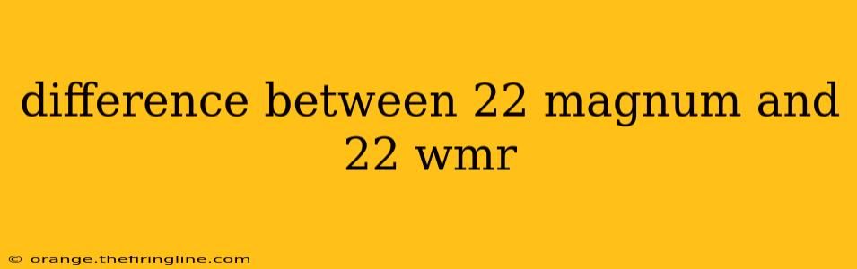 difference between 22 magnum and 22 wmr