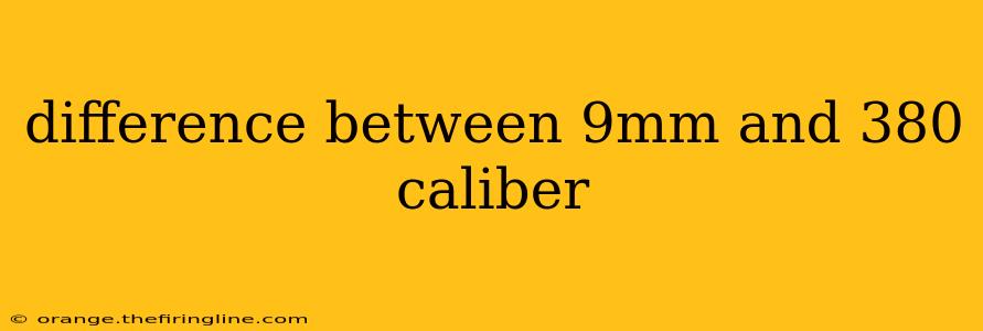 difference between 9mm and 380 caliber