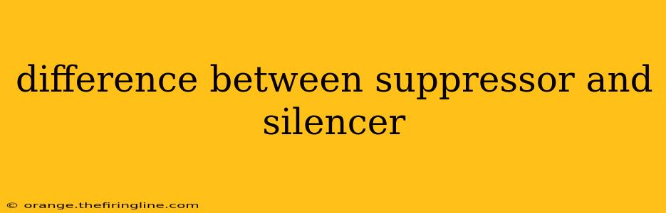 difference between suppressor and silencer