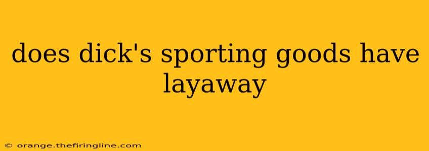 does dick's sporting goods have layaway