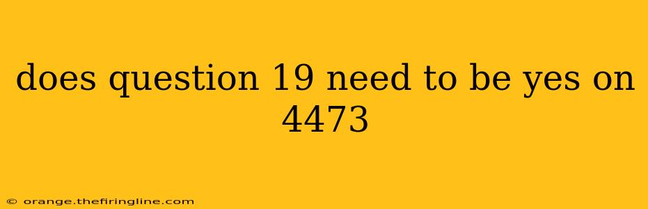 does question 19 need to be yes on 4473