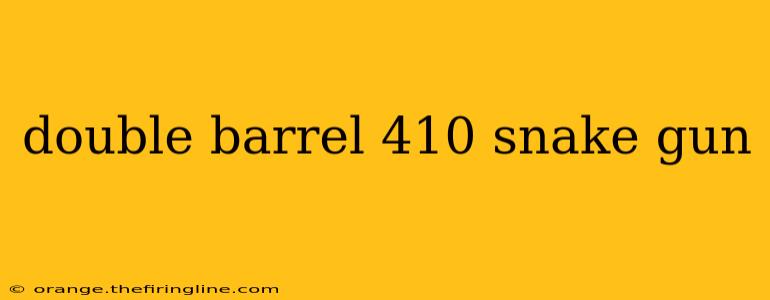 double barrel 410 snake gun