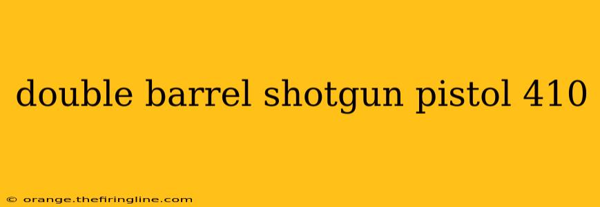 double barrel shotgun pistol 410