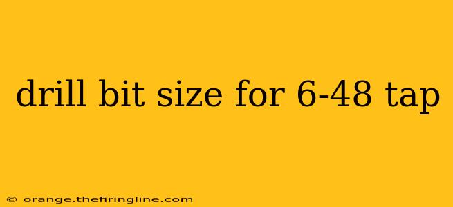 drill bit size for 6-48 tap