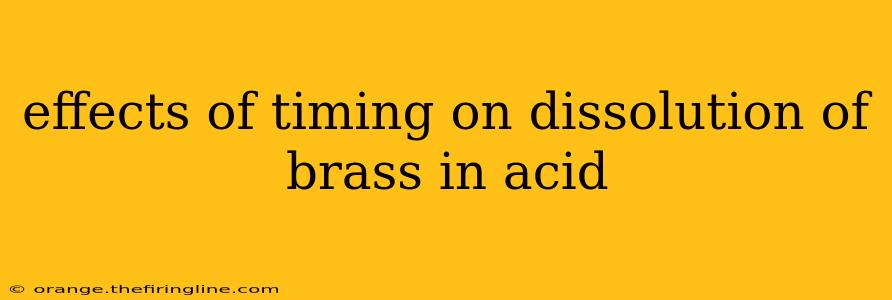 effects of timing on dissolution of brass in acid