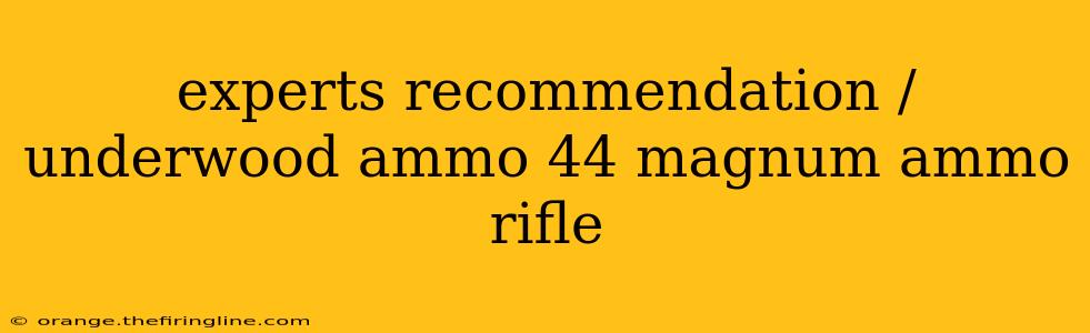 experts recommendation / underwood ammo 44 magnum ammo rifle