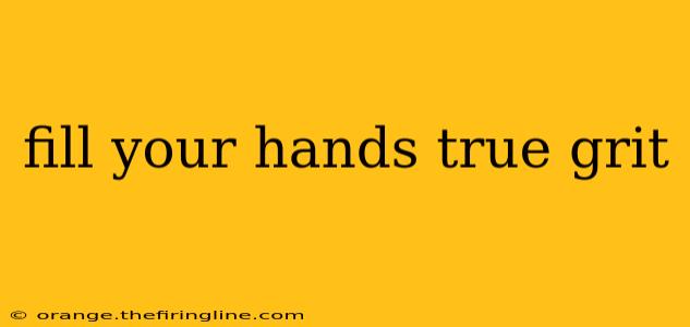 fill your hands true grit