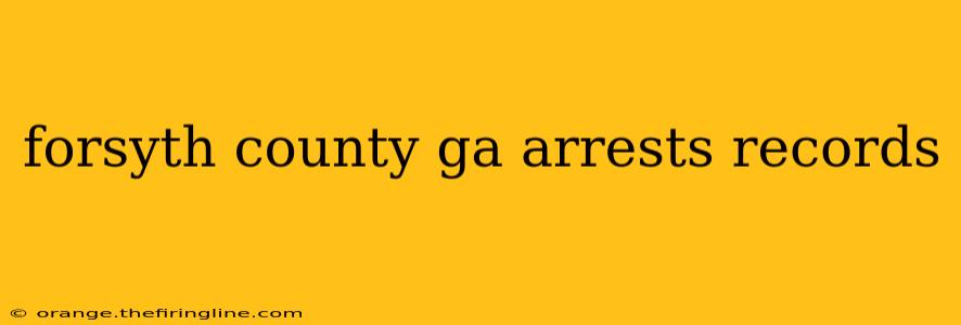 forsyth county ga arrests records