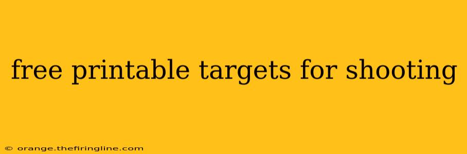 free printable targets for shooting