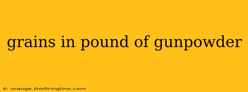 grains in pound of gunpowder