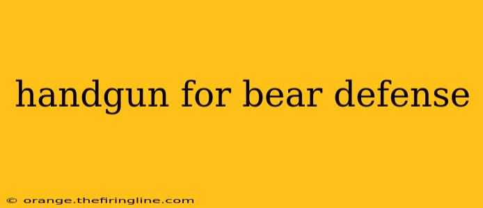 handgun for bear defense