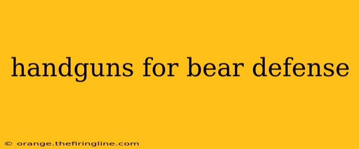 handguns for bear defense