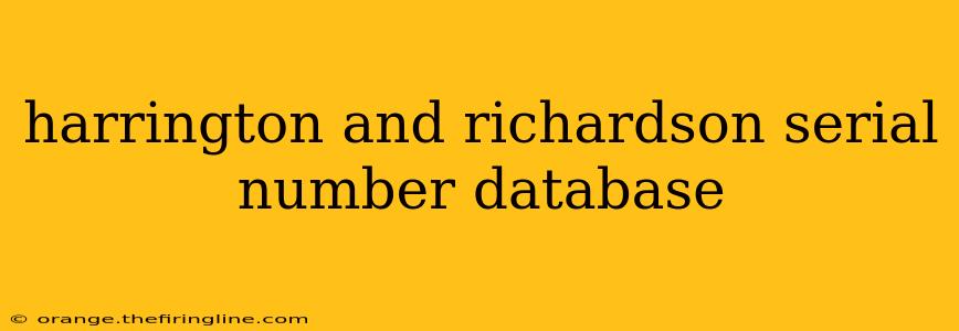 harrington and richardson serial number database