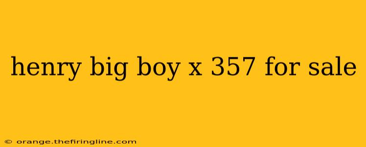 Henry Big Boy X 357 For Sale