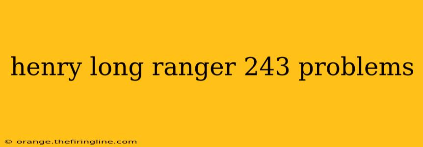 henry long ranger 243 problems