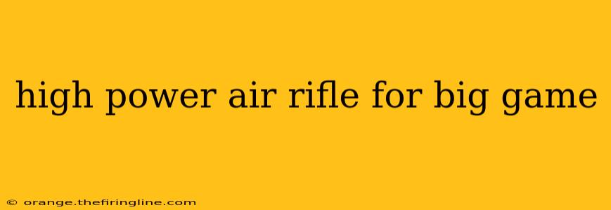 high power air rifle for big game