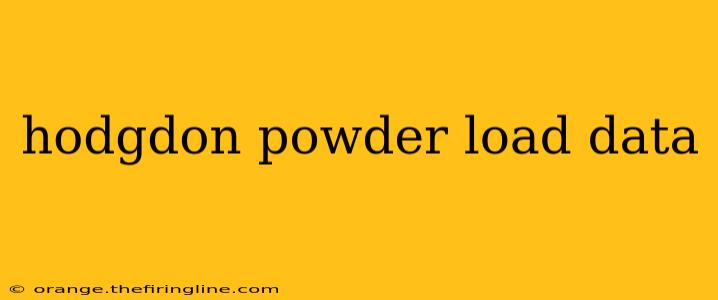 hodgdon powder load data