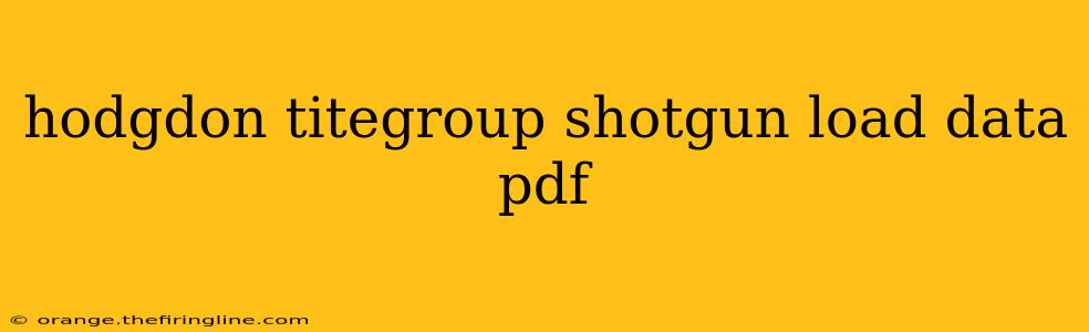 hodgdon titegroup shotgun load data pdf