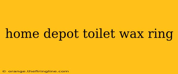 home depot toilet wax ring