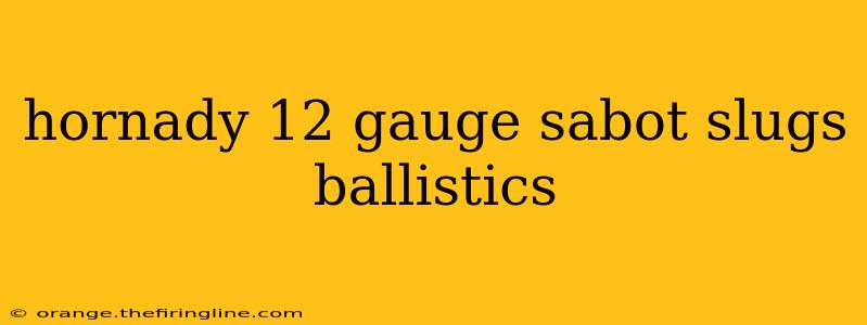 hornady 12 gauge sabot slugs ballistics