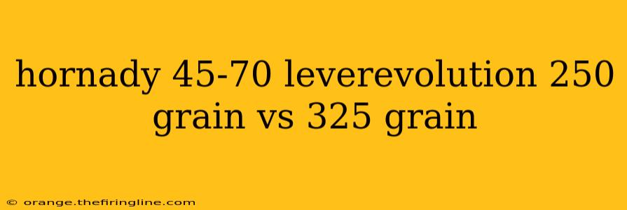 hornady 45-70 leverevolution 250 grain vs 325 grain