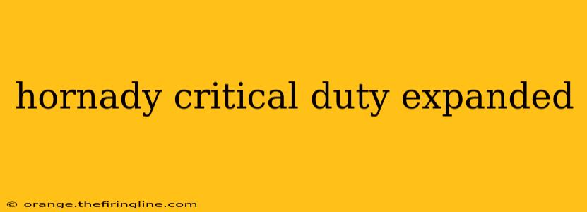 hornady critical duty expanded