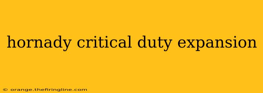 hornady critical duty expansion