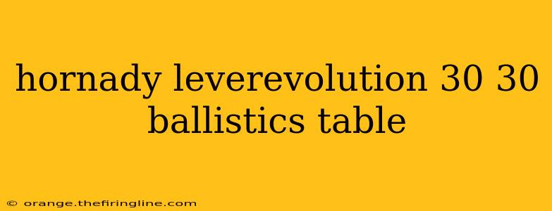 hornady leverevolution 30 30 ballistics table