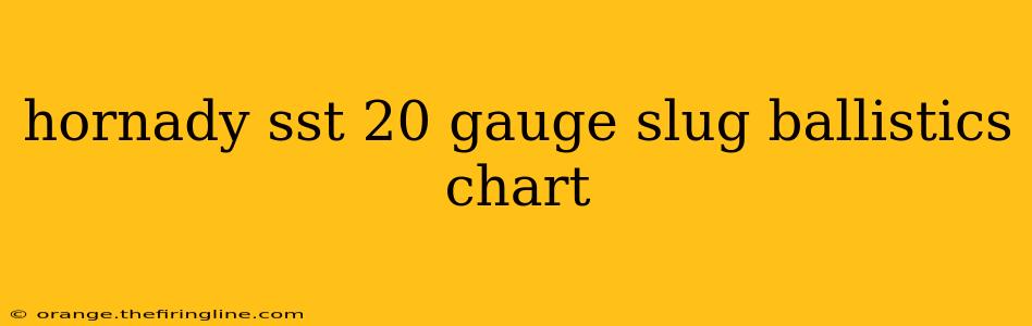 hornady sst 20 gauge slug ballistics chart