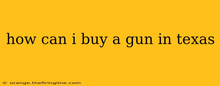 how can i buy a gun in texas