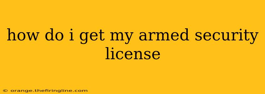 how do i get my armed security license