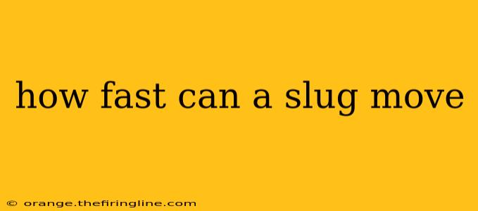 how fast can a slug move