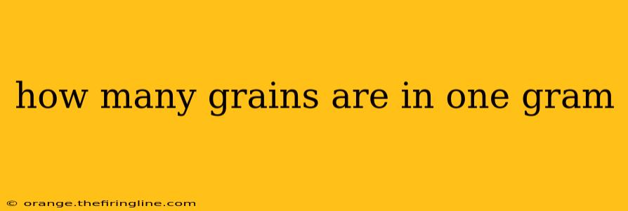 how many grains are in one gram